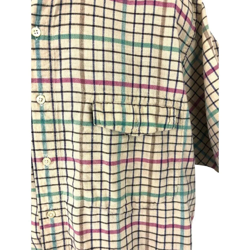 Salty Dog by Gant Plaid Short Sleeve Button Up Shirt Men's Size 1X Big - Picture 4 of 9